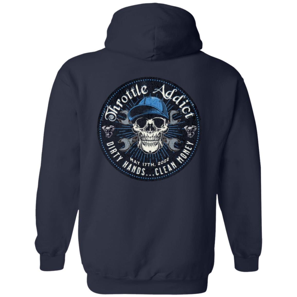 Custom Recovery Zip Hoodie | Inspiring Sobriety | Throttle Addict, - Dirty Hands, Clean Money