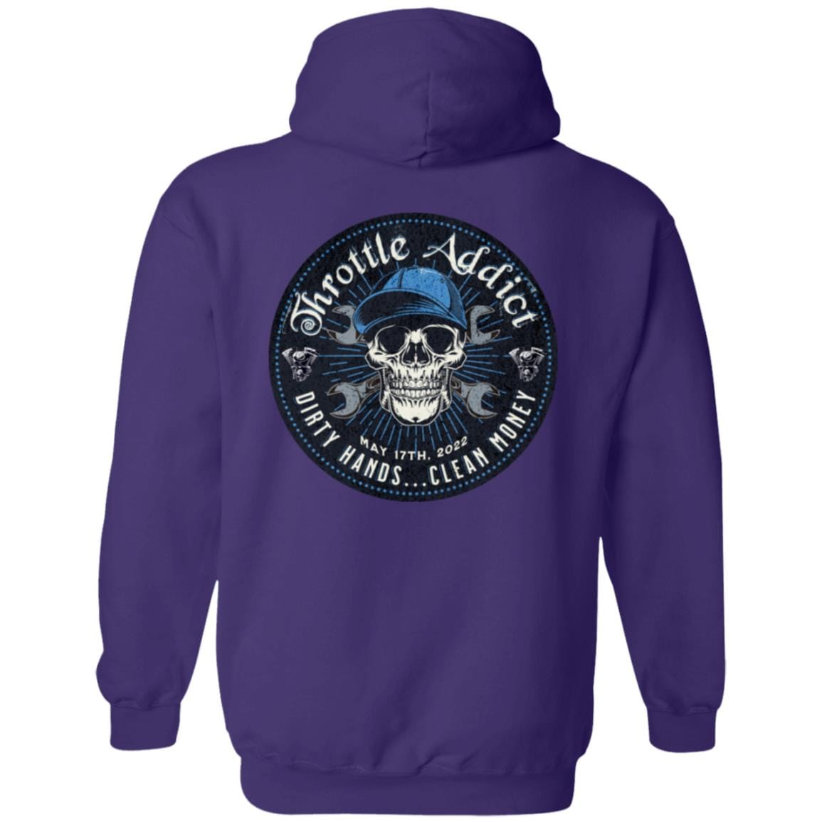 Custom Recovery Zip Hoodie | Inspiring Sobriety | Throttle Addict, - Dirty Hands, Clean Money