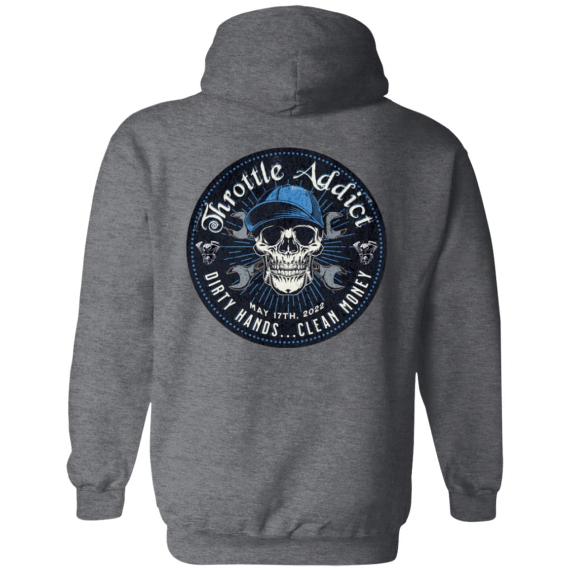 Custom Recovery Zip Hoodie | Inspiring Sobriety | Throttle Addict, - Dirty Hands, Clean Money