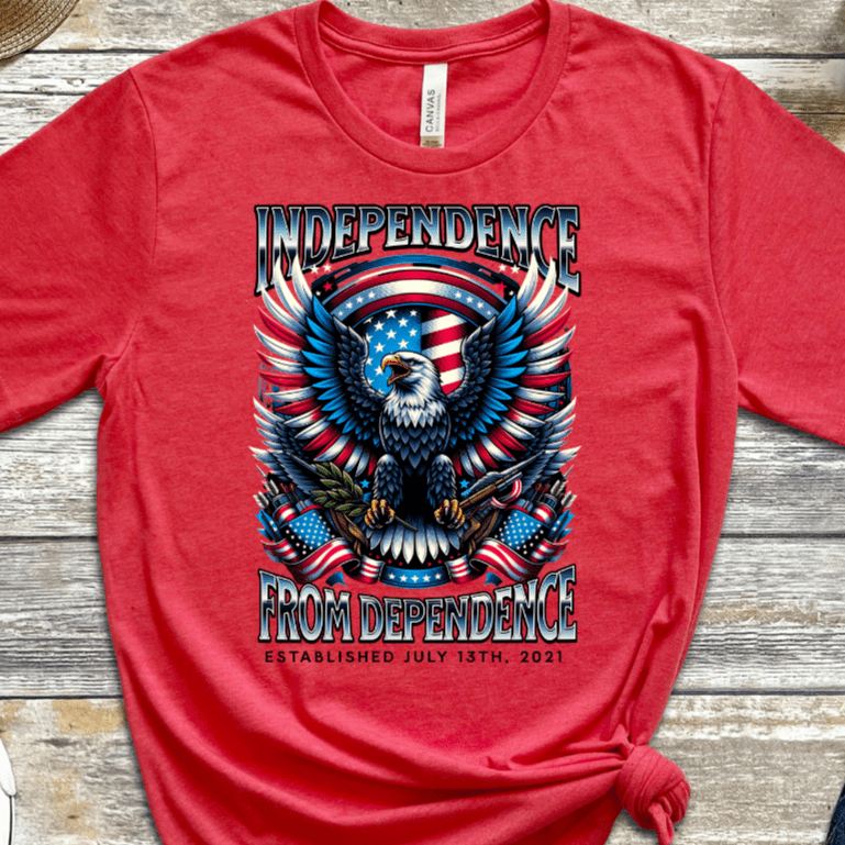 Custom Vintage Recovery T-Shirt | Inspiring Sobriety | Independence From Dependence