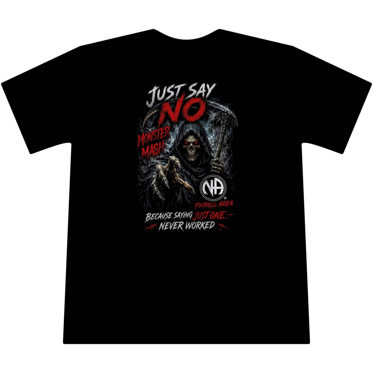Foothill Area Just Say No Pocket Tee Grim Reaper