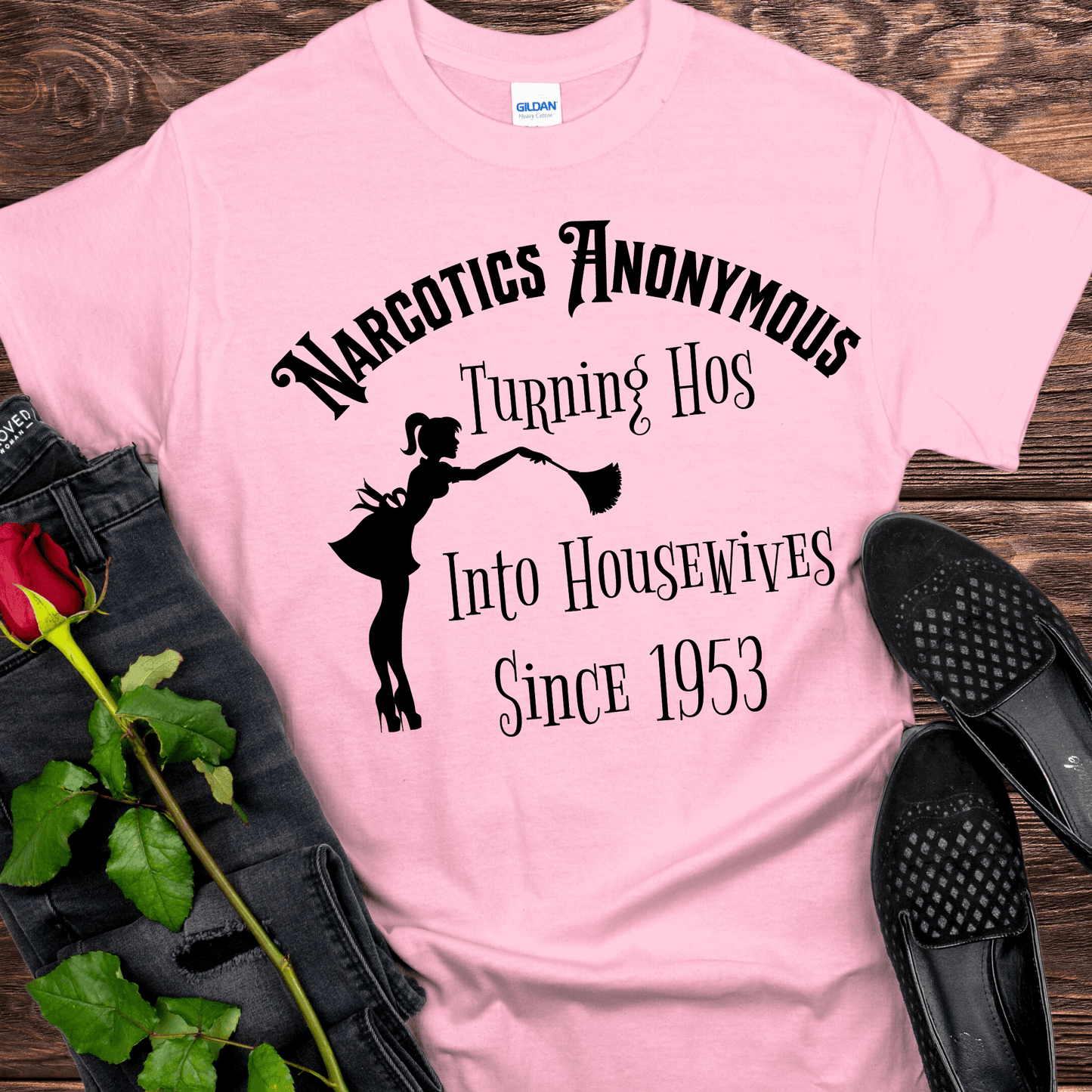NA Recovery T-Shirt | Inspiring Sobriety | NA "Hos To Housewives"