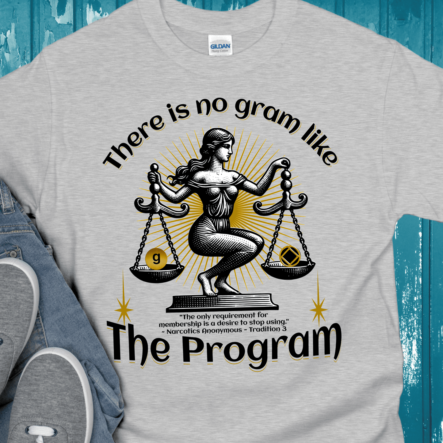NA Recovery T-Shirt | Inspiring Sobriety | There's No Gram Like The Program