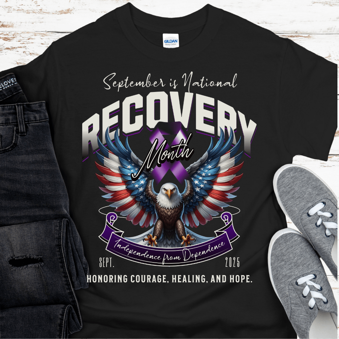 National Recovery Month T-Shirt | Inspiring Sobriety | Honoring Courage, Healing & Hope