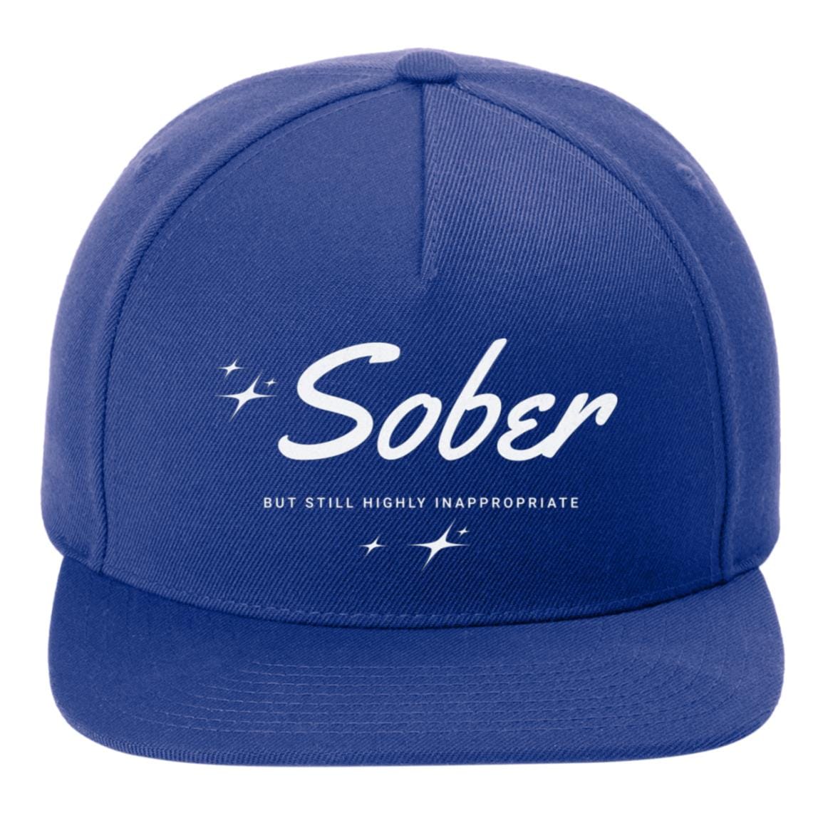 Recovery Flat Bill Snapback Hat | Inspiring Sobriety | Sober But Still Highly Inappropriate