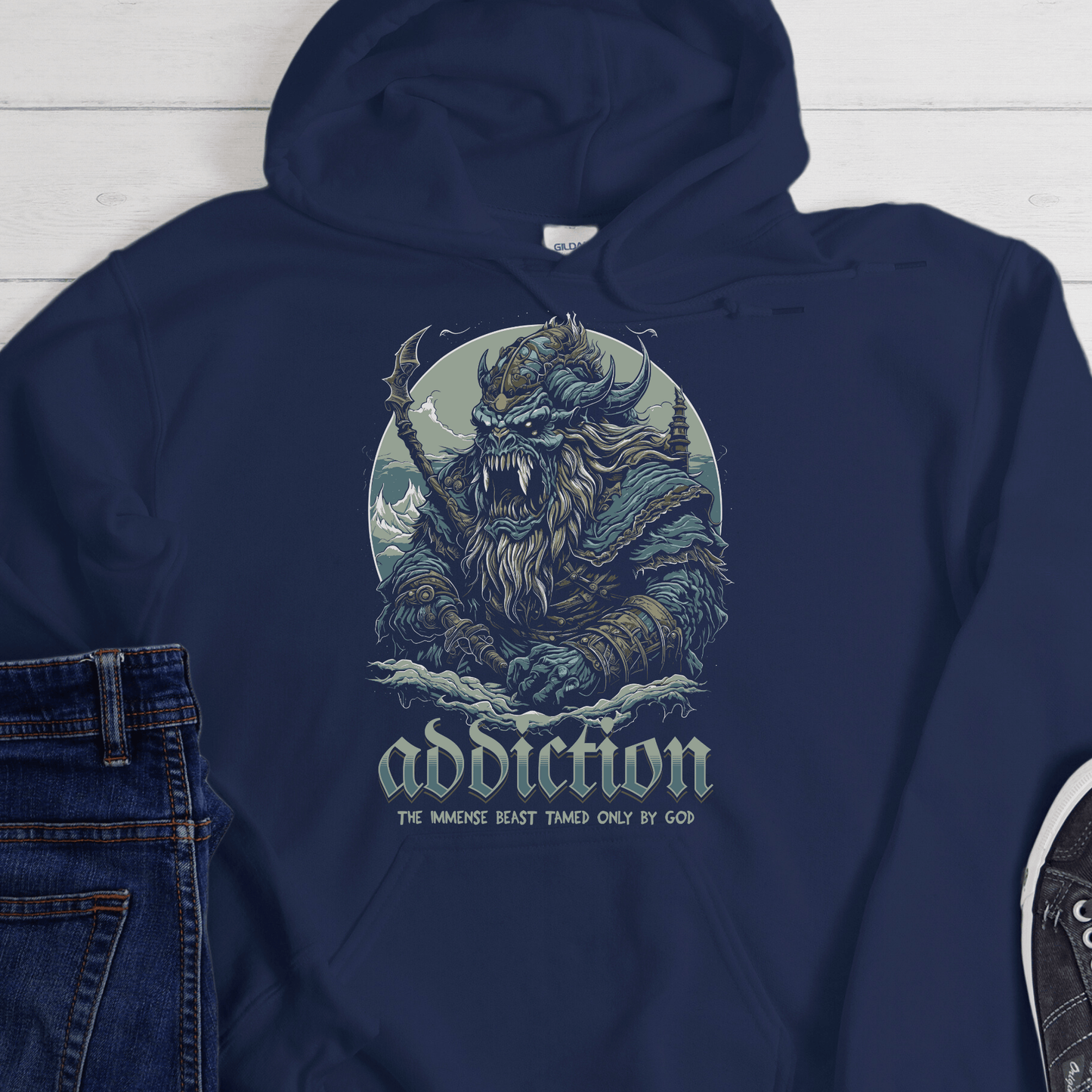 Recovery Hoodie | Inspiring Sobriety | Addiction, The Immense Beast Tamed Only By God