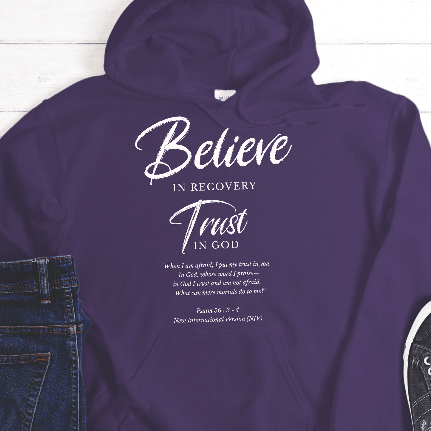 Recovery Hoodie | Inspiring Sobriety | Believe in Recovery, Trust in God