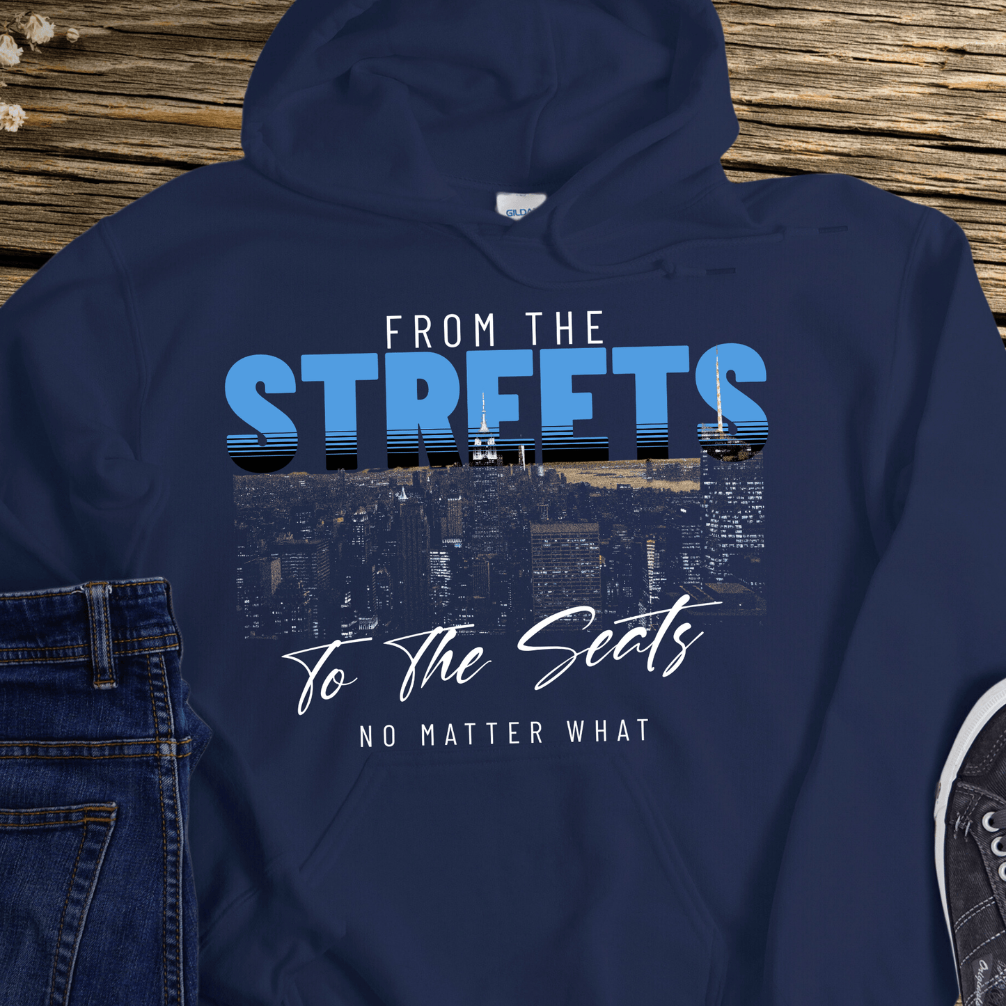 Recovery Hoodie | Inspiring Sobriety | From The Streets To The Seats (Blue)
