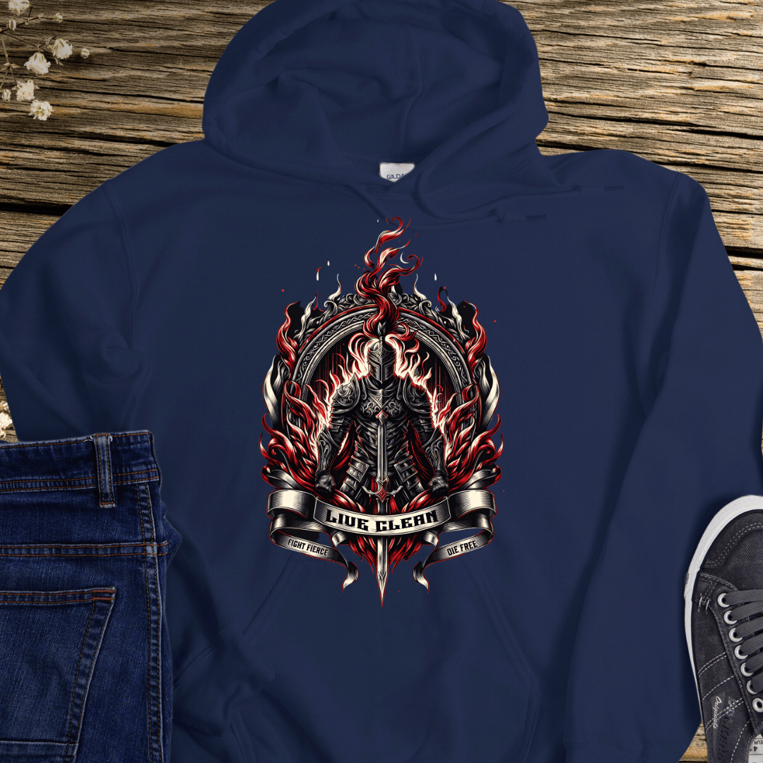 Recovery Hoodie | Inspiring Sobriety | Live Clean, Fight Fierce, Die Free