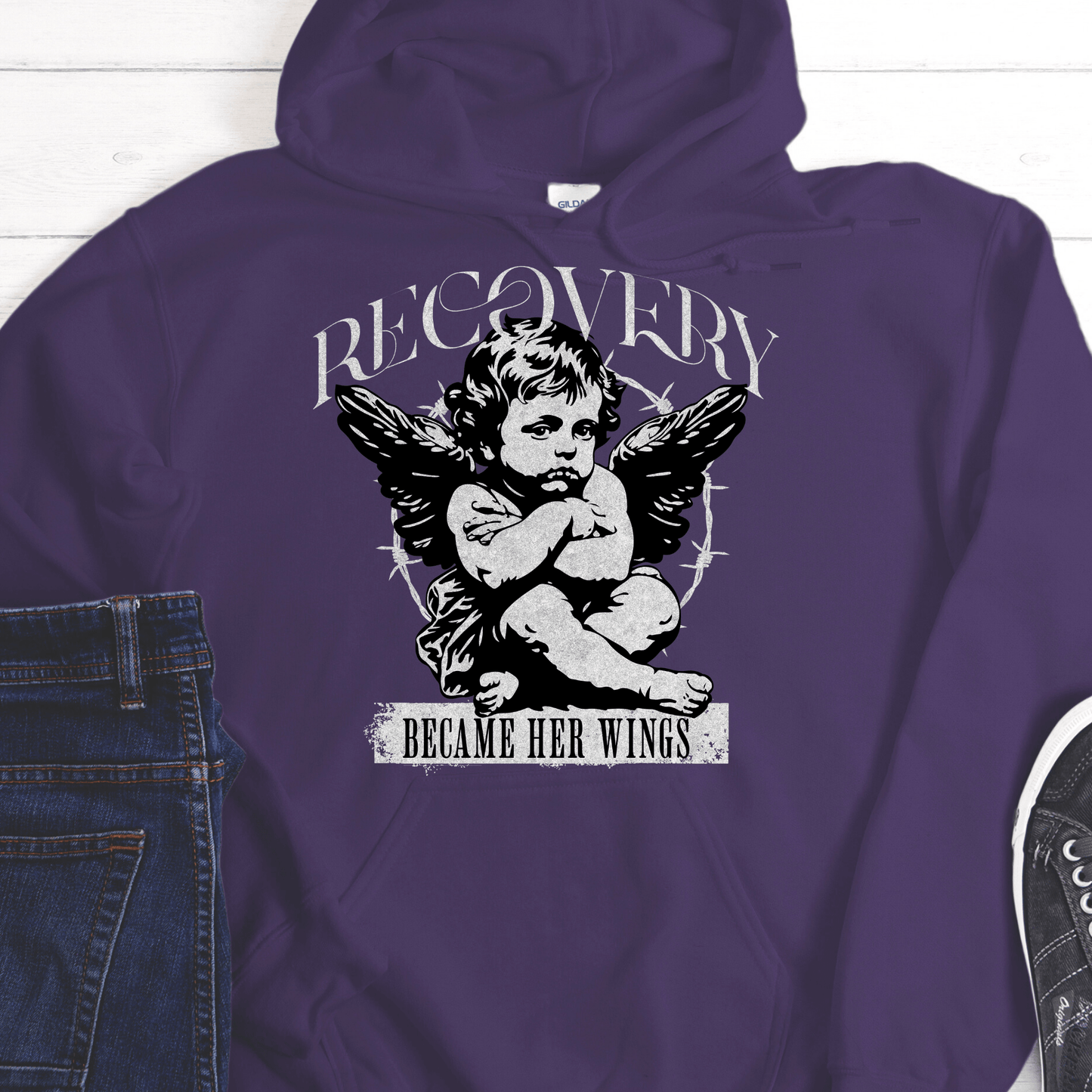 Recovery Hoodie | Inspiring Sobriety | Recovery Became Her Wings