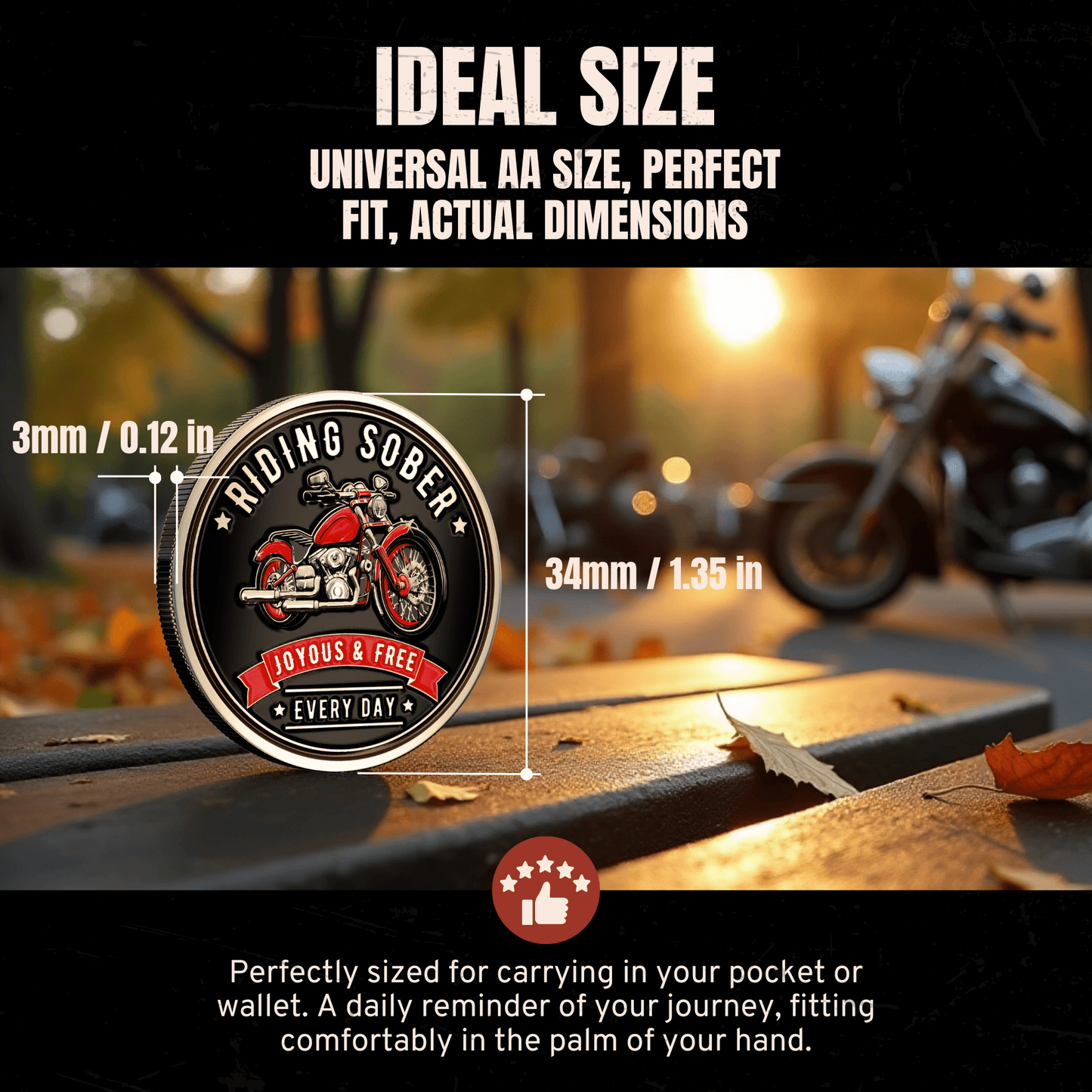 Recovery Medallion Coin I Inspiring Sobriety I Riding Sober Motorcycle