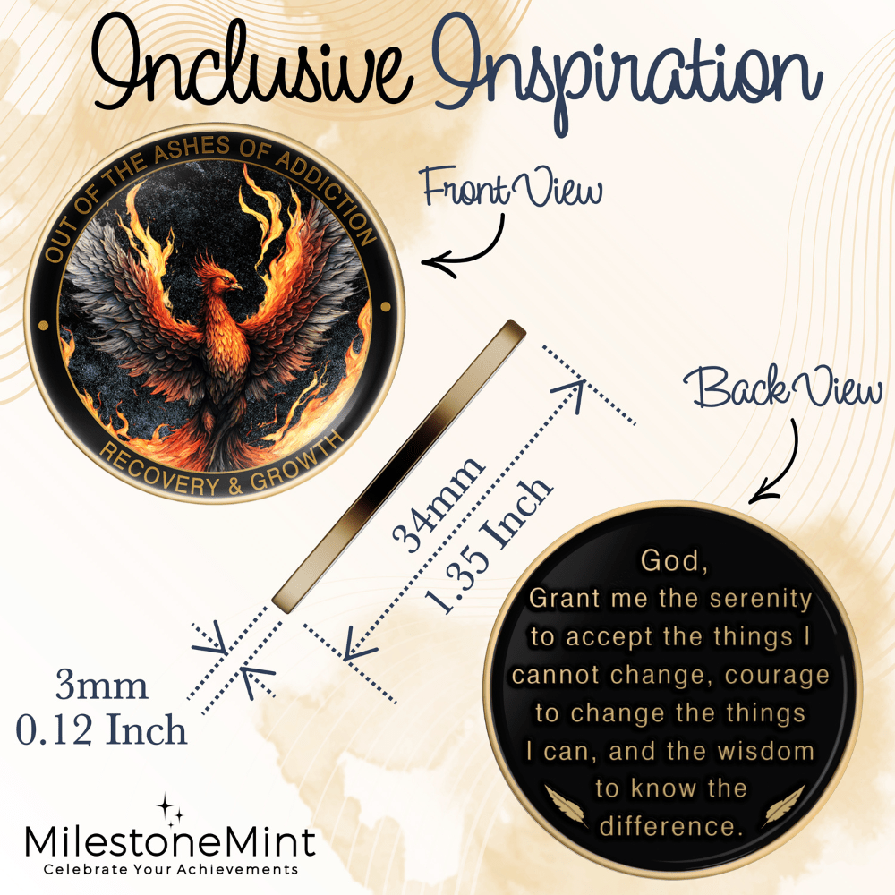 Recovery Medallion Coin I Inspiring Sobriety I The Phoenix