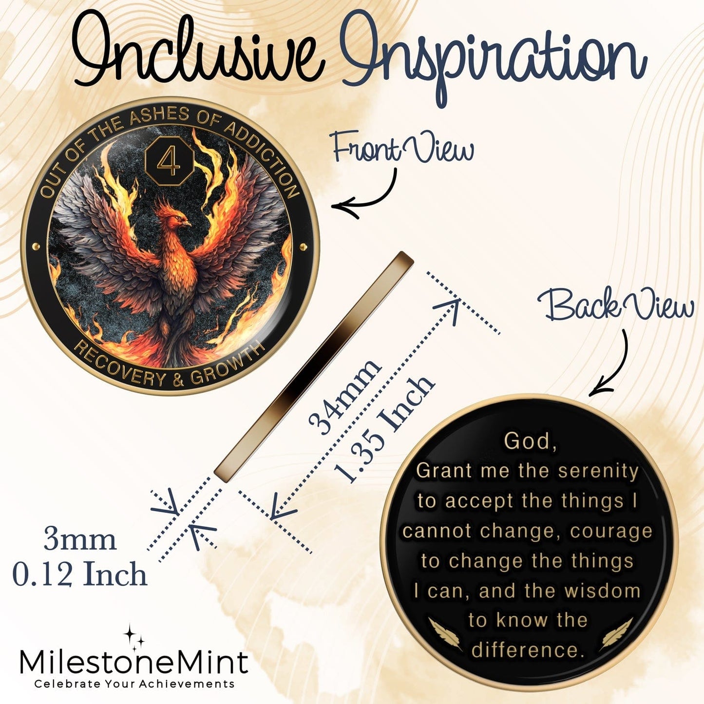 Recovery Medallion Coin I Inspiring Sobriety I The Phoenix