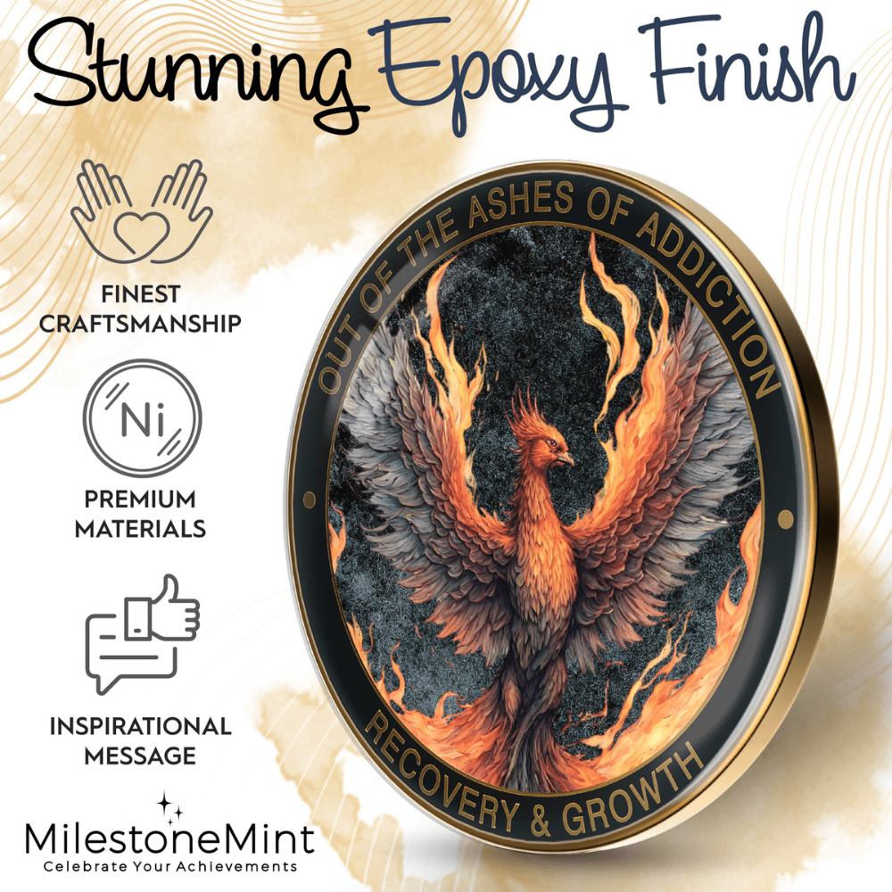 Recovery Medallion Coin I Inspiring Sobriety I The Phoenix
