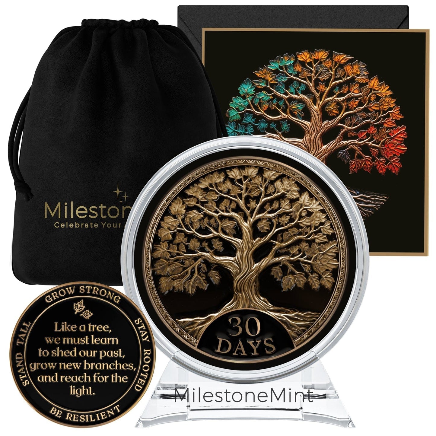 Recovery Medallion Coin I Inspiring Sobriety I Tree Of Life Milestone