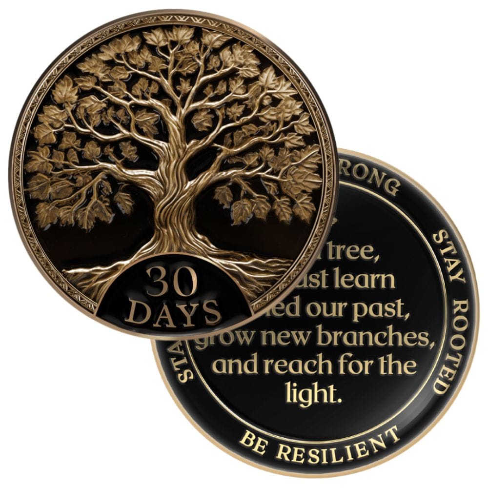 Recovery Medallion Coin I Inspiring Sobriety I Tree Of Life Milestone
