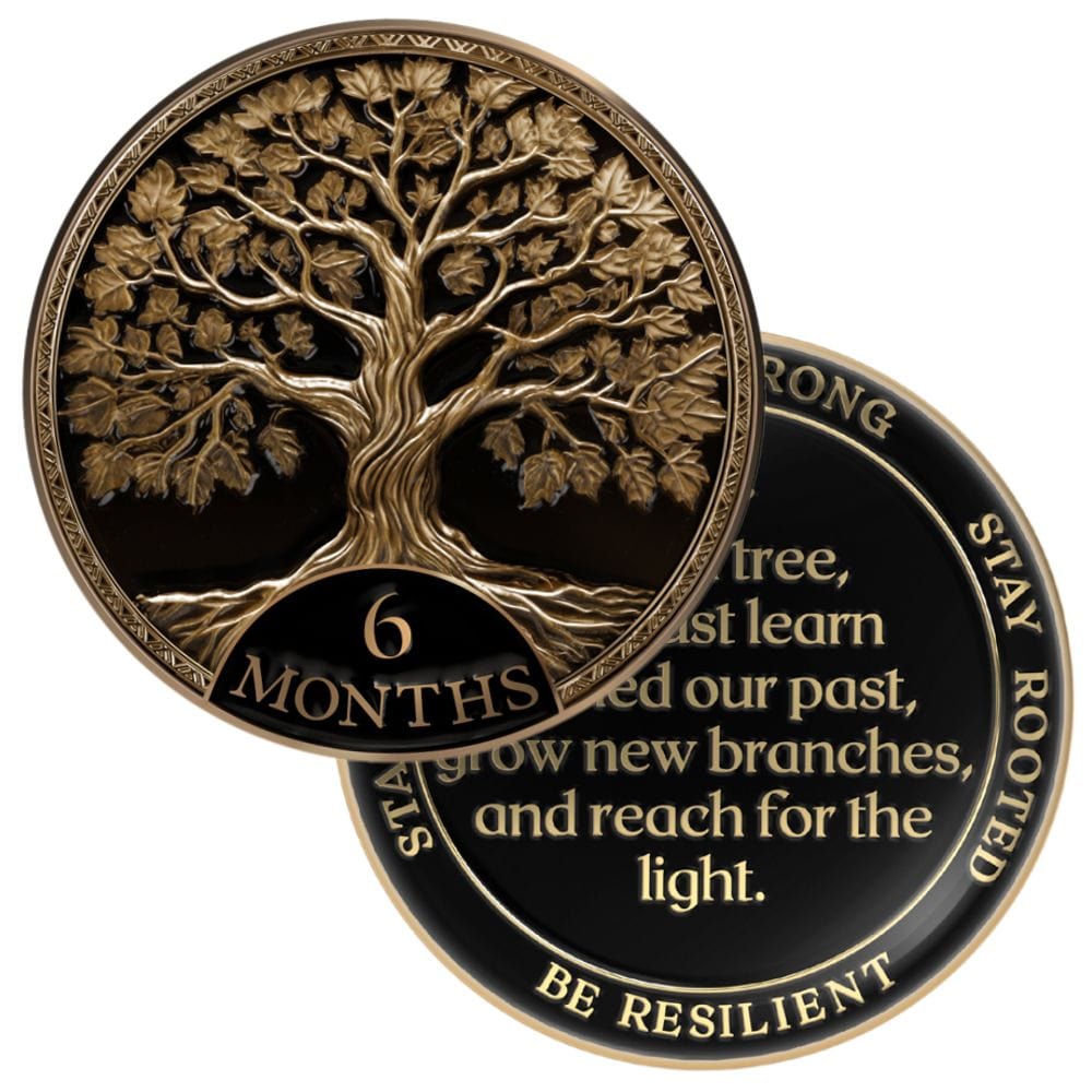 Recovery Medallion Coin I Inspiring Sobriety I Tree Of Life Milestone