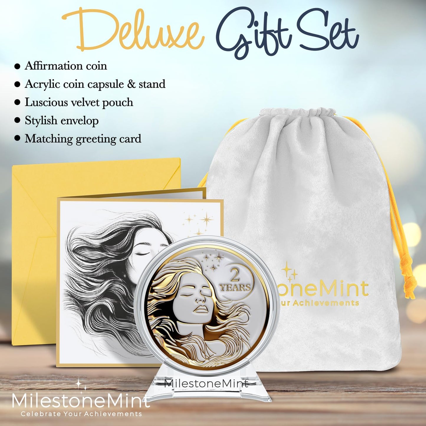 Recovery Medallion Coin I Inspiring Sobriety I Womens AA Milestone Gold