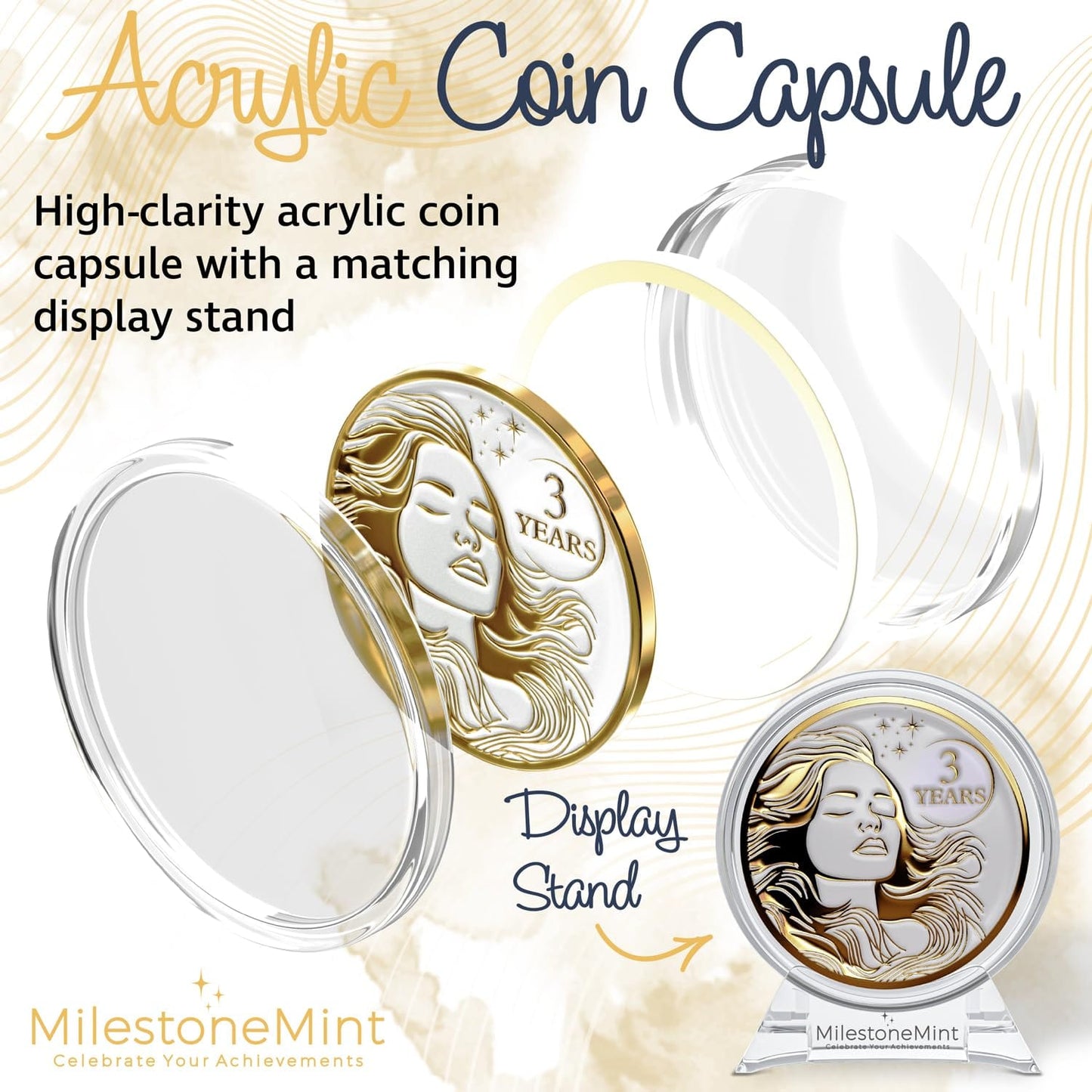 Recovery Medallion Coin I Inspiring Sobriety I Womens AA Milestone Gold