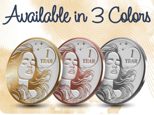 Recovery Medallion Coin I Inspiring Sobriety I Womens AA Milestone Serenity Prayer