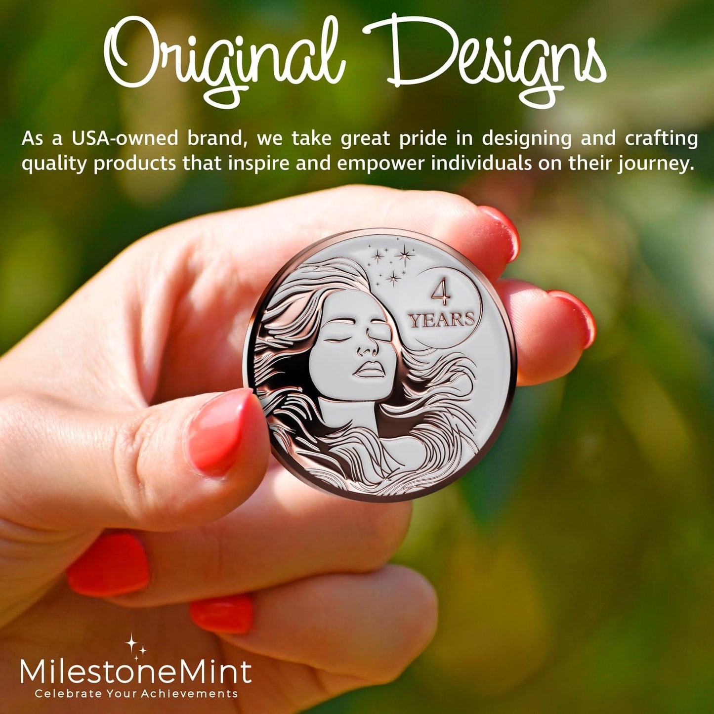 Recovery Medallion Coin I Inspiring Sobriety I Womens AA Milestone Serenity Prayer