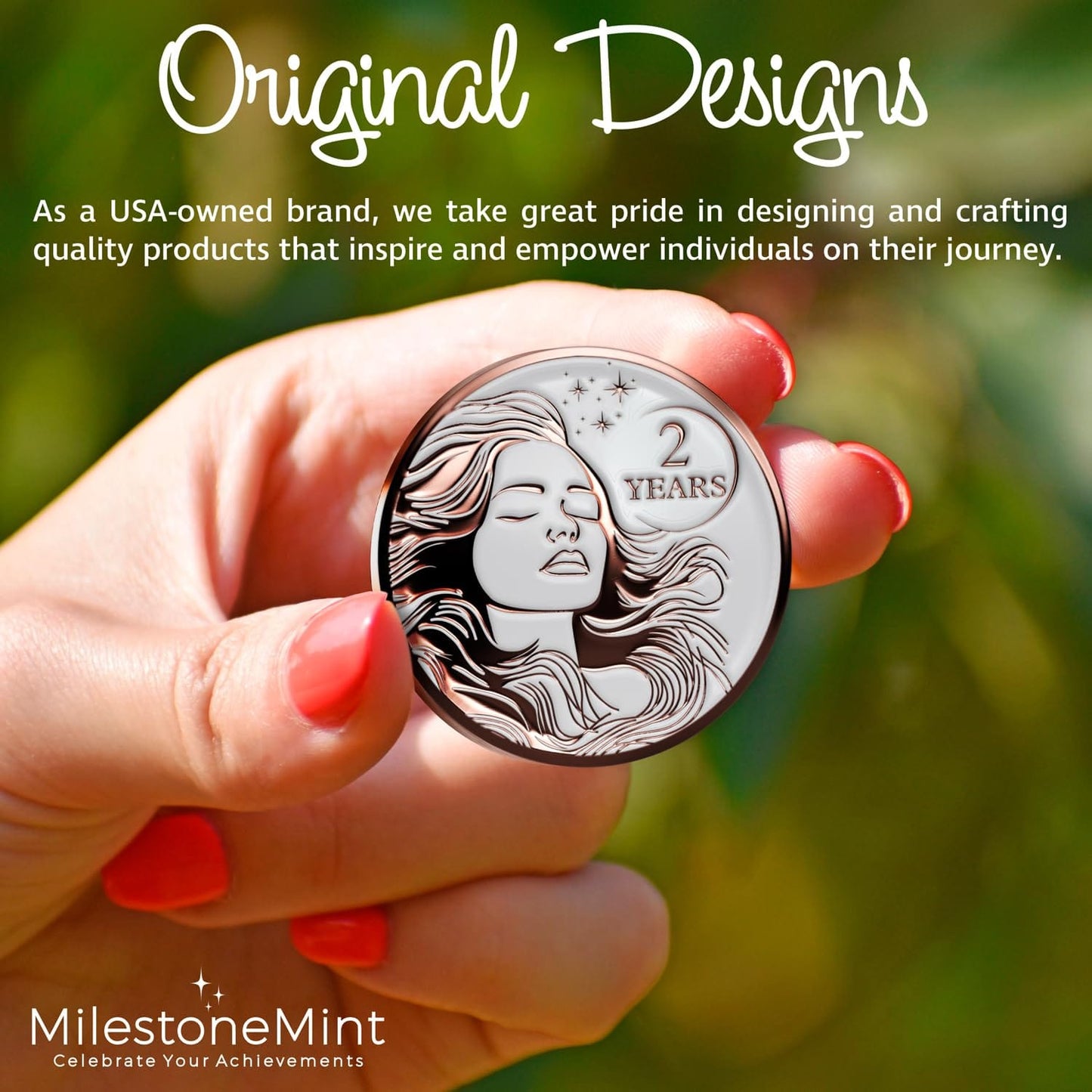 Recovery Medallion Coin I Inspiring Sobriety I Womens AA Milestone Serenity Prayer