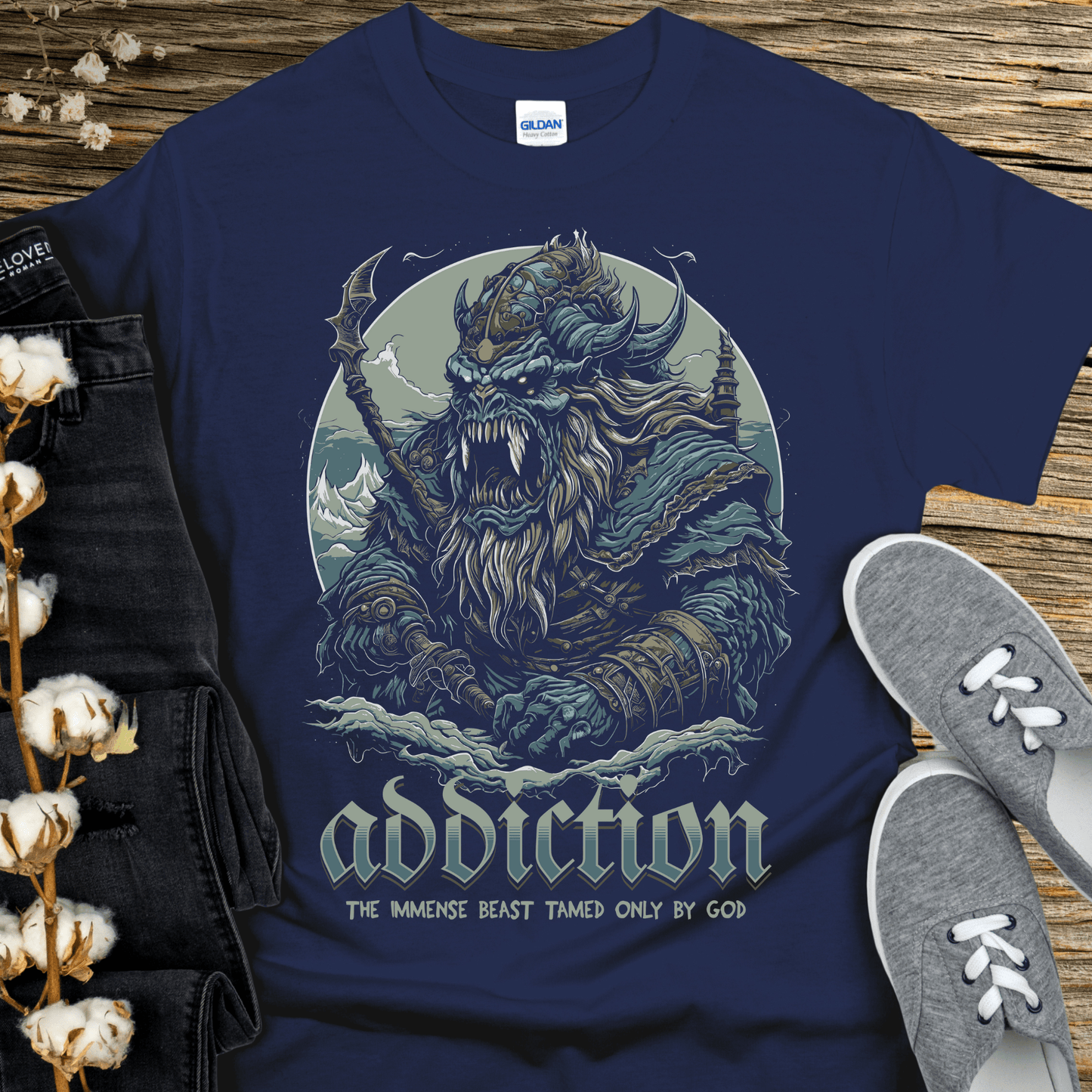 Recovery T-Shirt | Inspiring Sobriety | Addiction, The Immense Beast Tamed Only By God