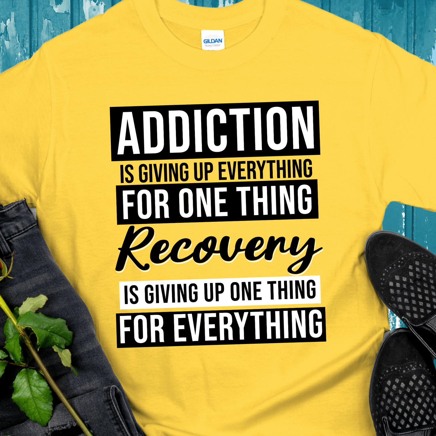 Recovery T-Shirt | Inspiring Sobriety | Addiction VS Recovery