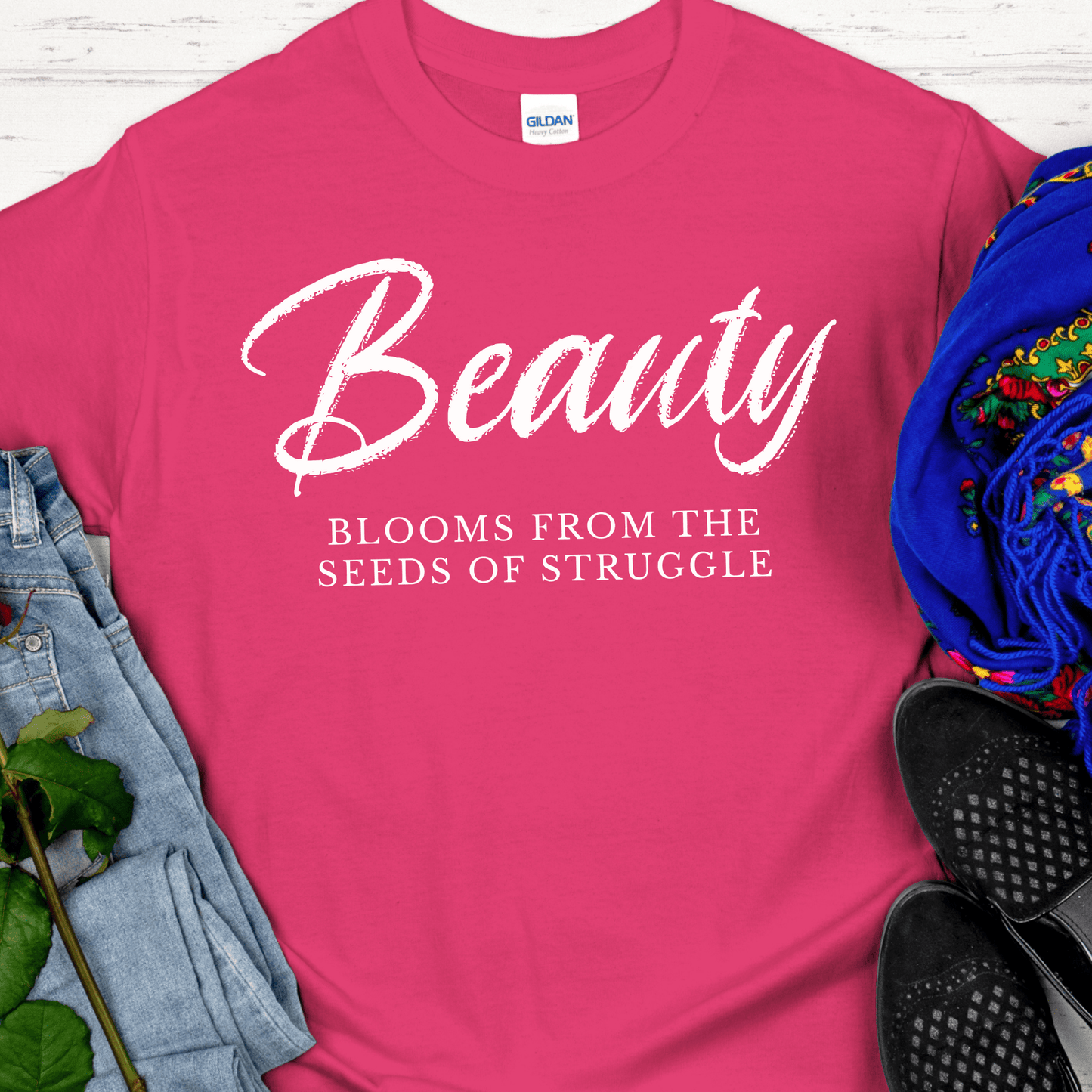 Recovery T-Shirt | Inspiring Sobriety | Beauty Blooms From The Seeds of Struggle