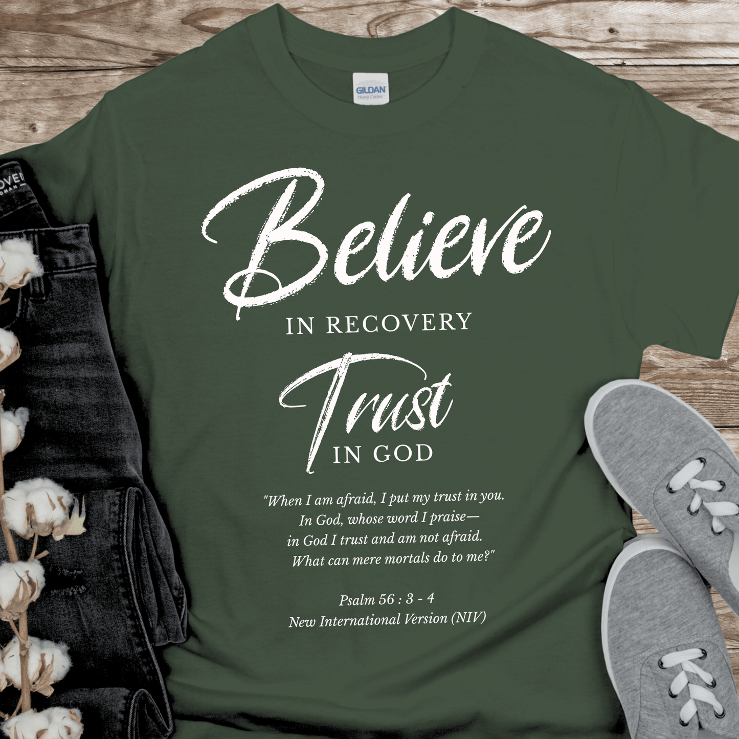 Recovery T-Shirt | Inspiring Sobriety | Believe in Recovery, Trust in God