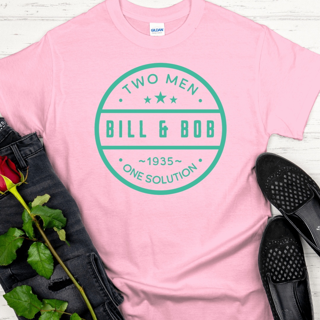 Recovery T-Shirt | Inspiring Sobriety | Bill & Bob - 2 Men, 1 Solution