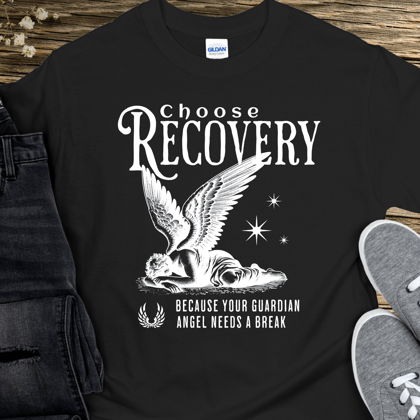 Recovery T-Shirt | Inspiring Sobriety | Choose Recovery - Guardian Angel