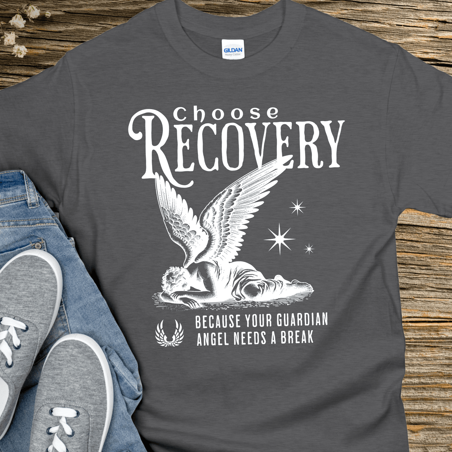 Recovery T-Shirt | Inspiring Sobriety | Choose Recovery - Guardian Angel