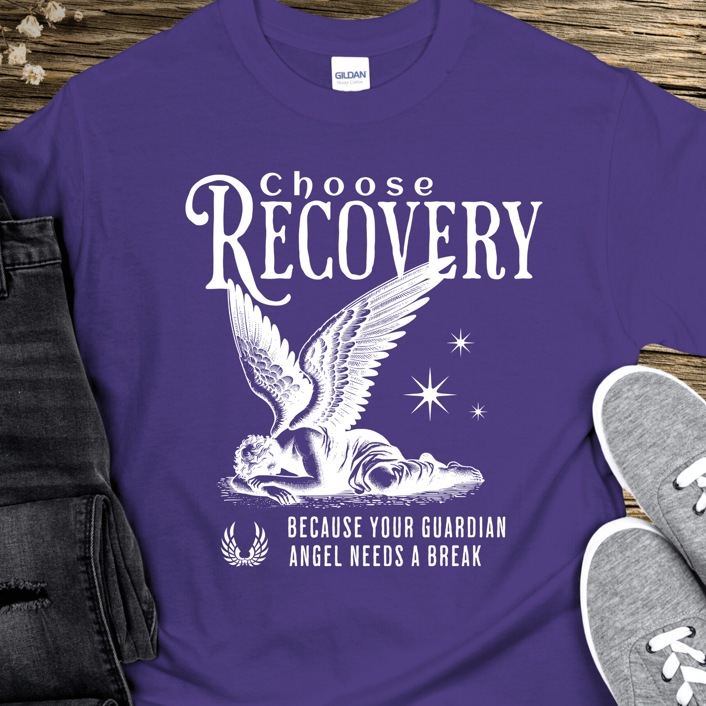 Recovery T-Shirt | Inspiring Sobriety | Choose Recovery - Guardian Angel