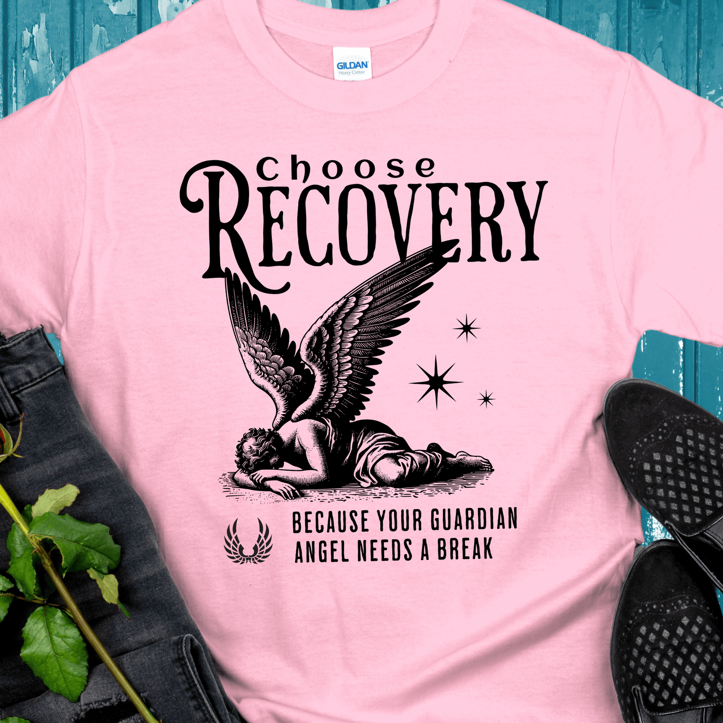 Recovery T-Shirt | Inspiring Sobriety | Choose Recovery - Guardian Angel