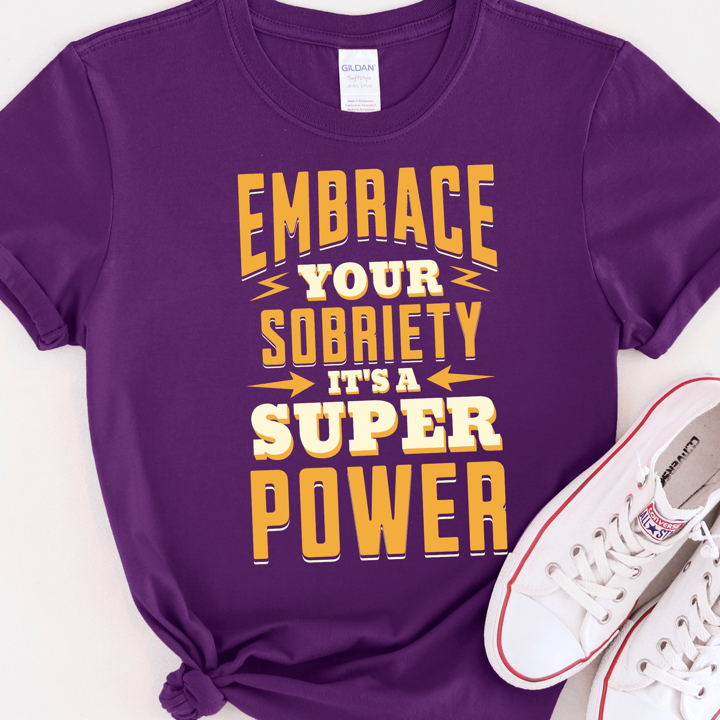 Recovery T-Shirt | Inspiring Sobriety | Embrace Your Sobriety SuperPower