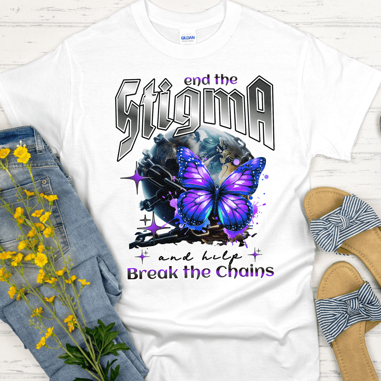Recovery T-Shirt | Inspiring Sobriety | End The Stigma Butterfly