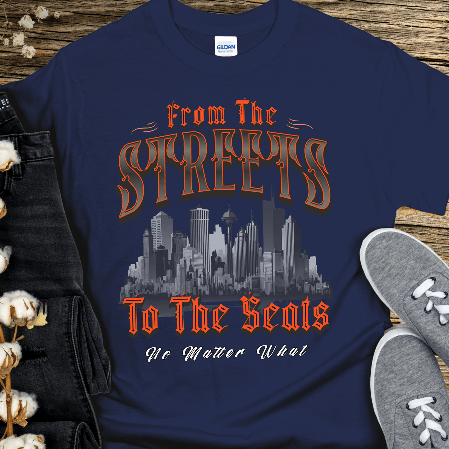 Recovery T-Shirt | Inspiring Sobriety | From The Streets To The Seats (Orange)