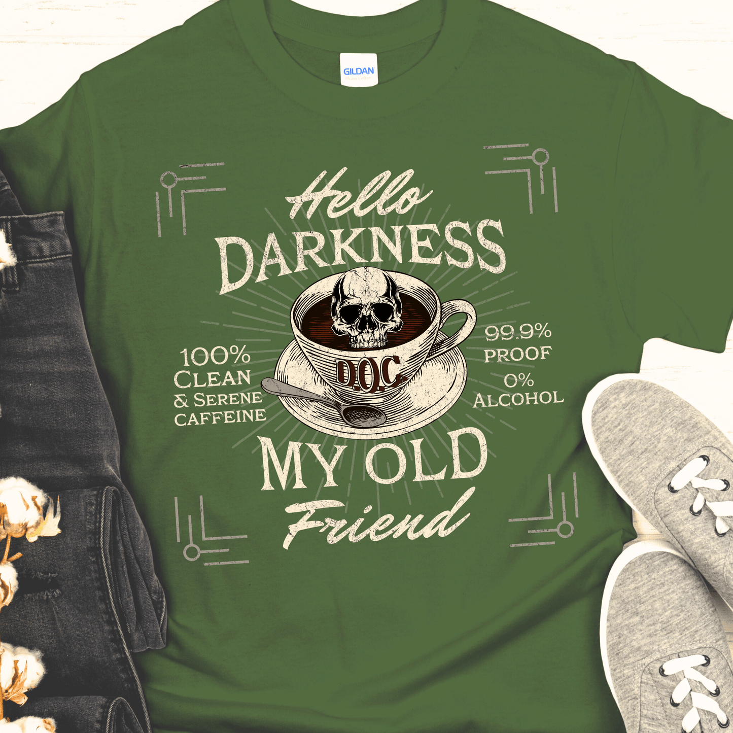 Recovery T-Shirt | Inspiring Sobriety | Hello Darkness My Old Friend