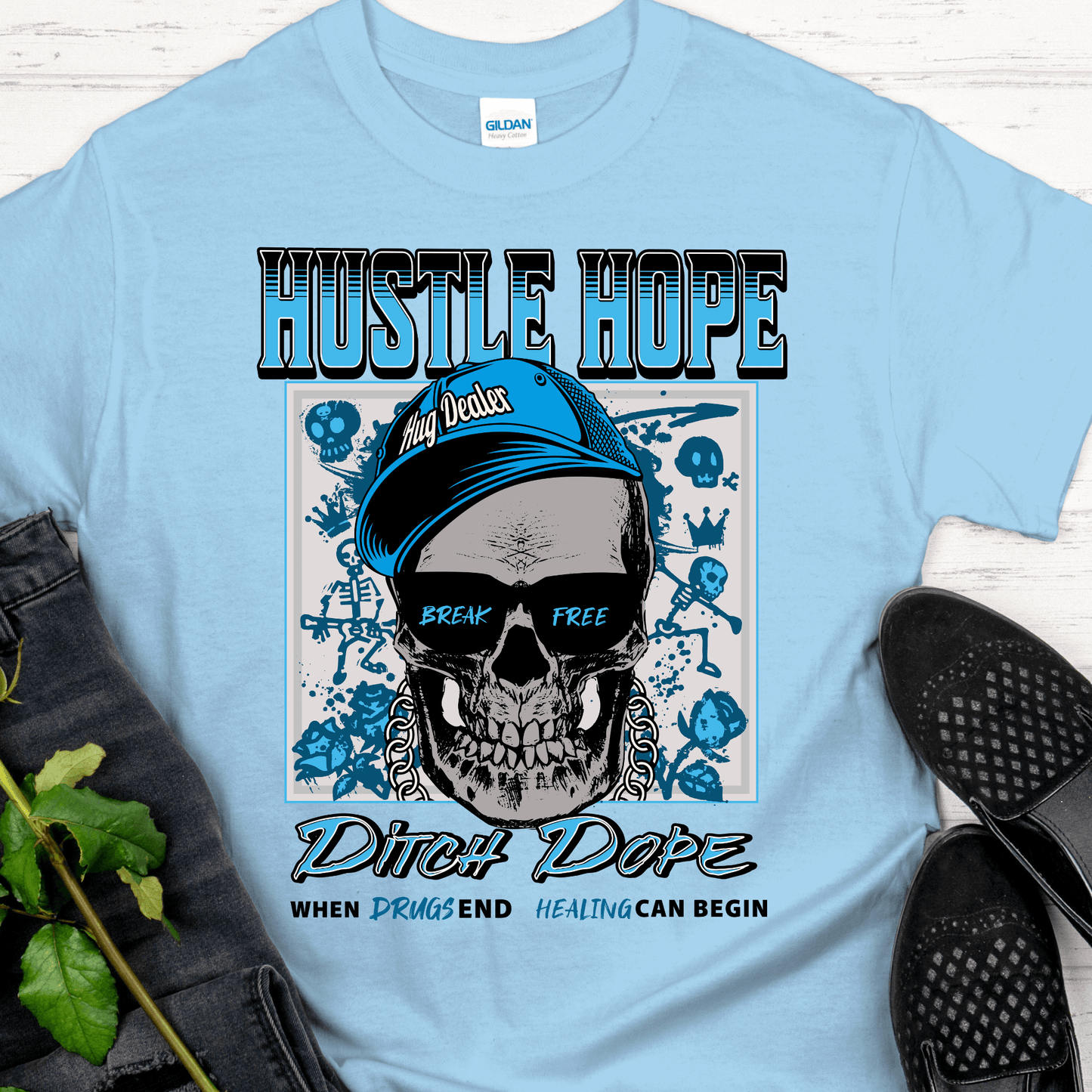 Recovery T-Shirt | Inspiring Sobriety | Hustle Hope, Ditch Dope