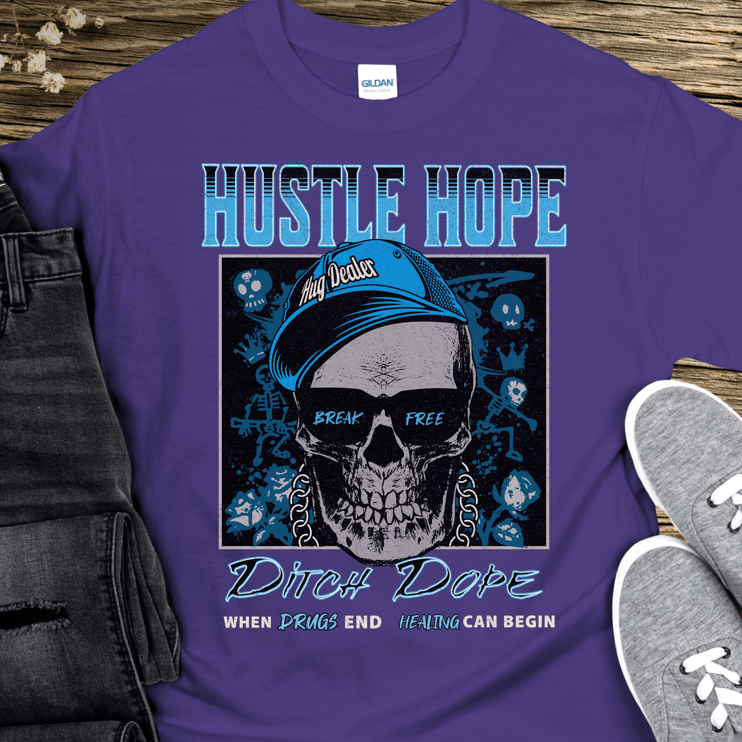 Recovery T-Shirt | Inspiring Sobriety | Hustle Hope, Ditch Dope