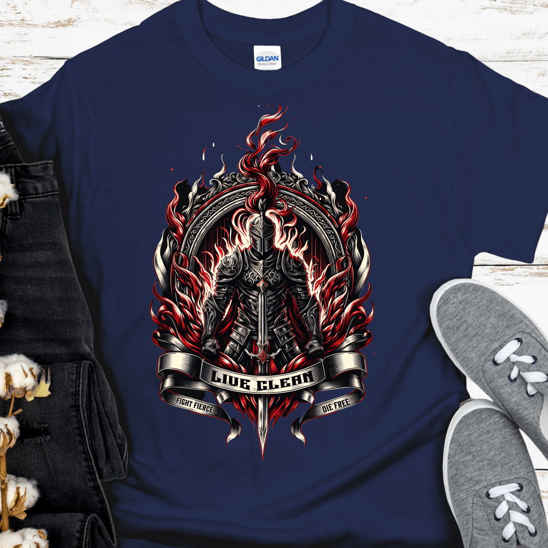 Recovery T-Shirt | Inspiring Sobriety | Live Clean, Fight Fierce, Die Free