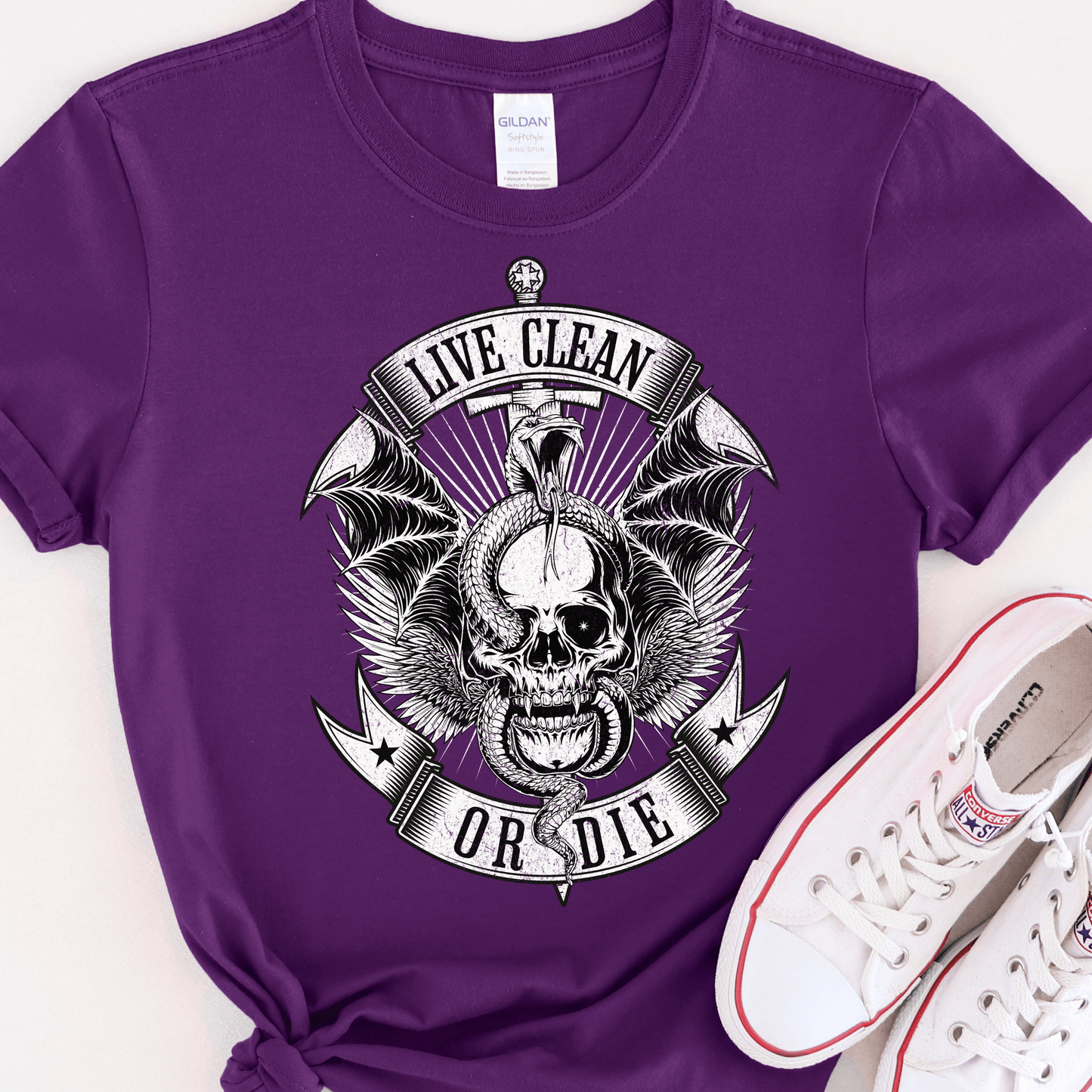 Recovery T-Shirt | Inspiring Sobriety | Live Clean or Die
