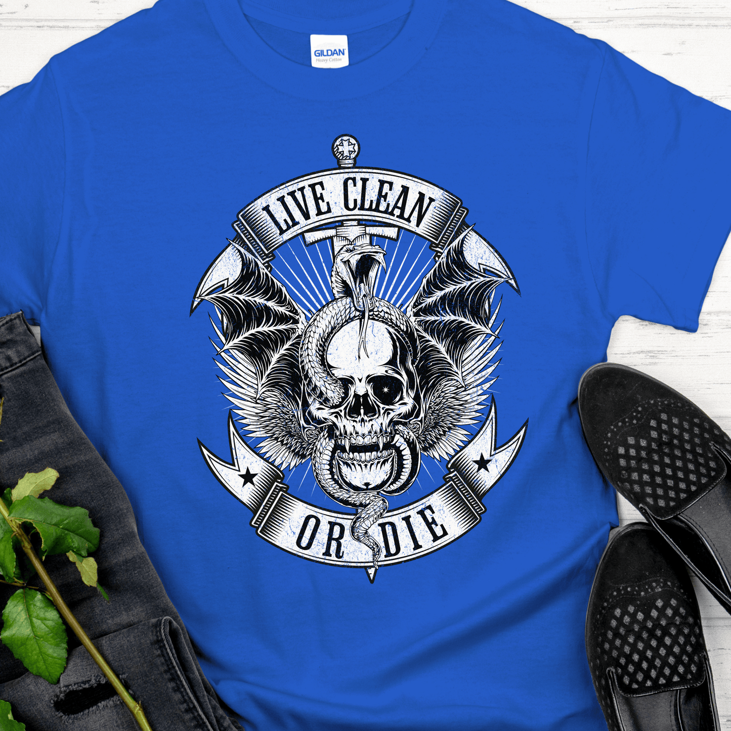 Recovery T-Shirt | Inspiring Sobriety | Live Clean or Die