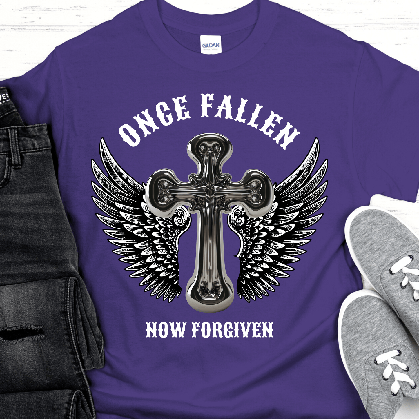 Recovery T-Shirt | Inspiring Sobriety | Once Fallen Now Forgiven