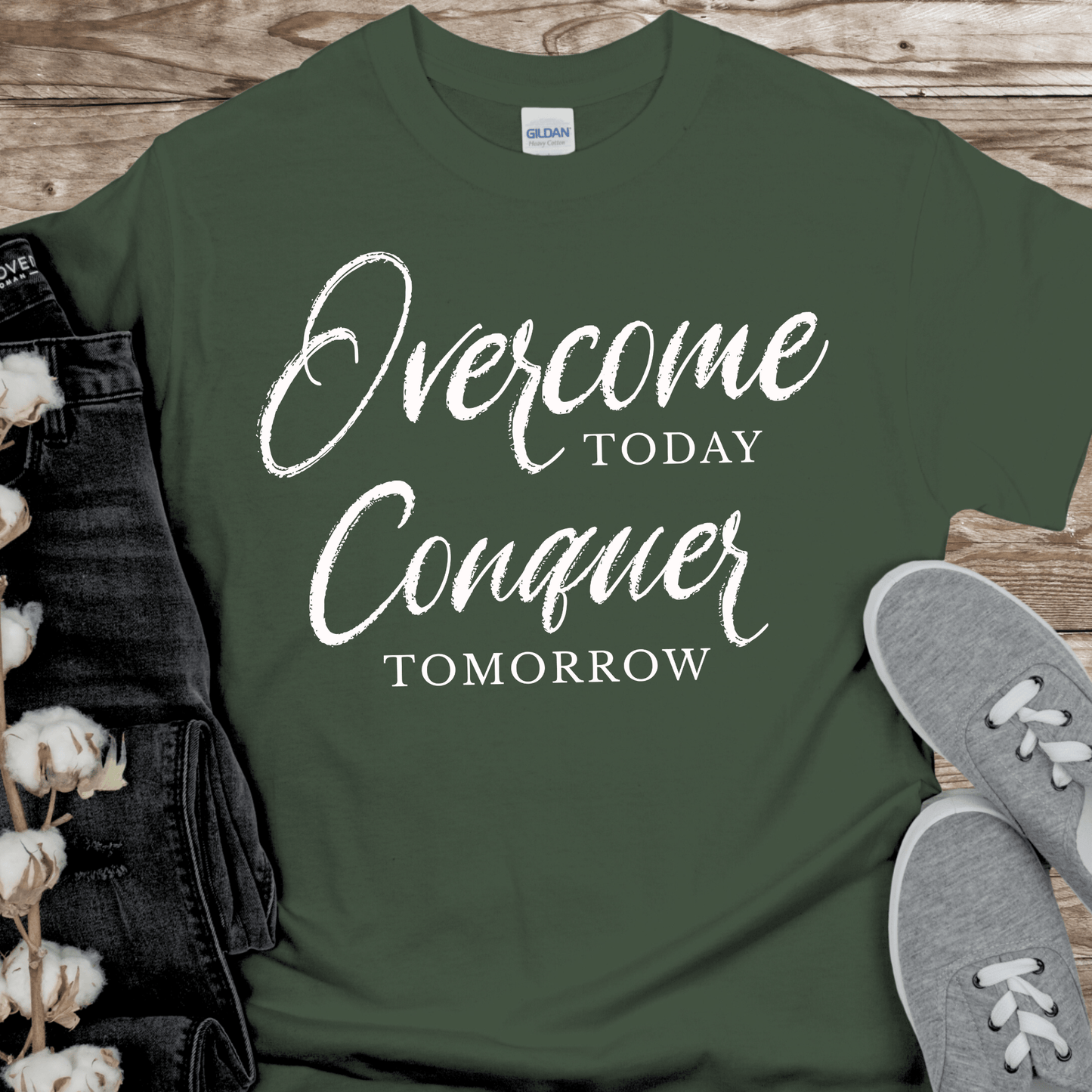 Recovery T-Shirt | Inspiring Sobriety | Overcome Today, Conquer Tomorrow