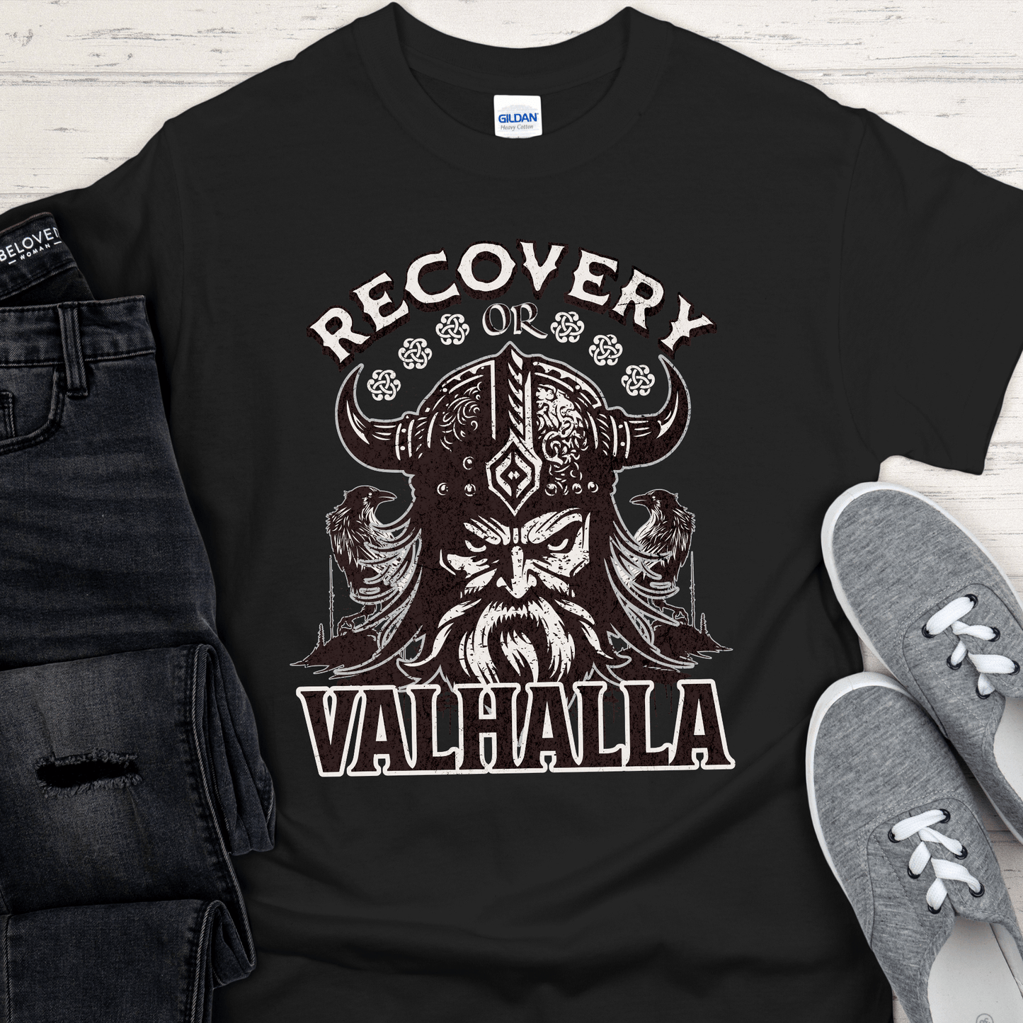 Recovery T-Shirt | Inspiring Sobriety | Recovery or Valhalla