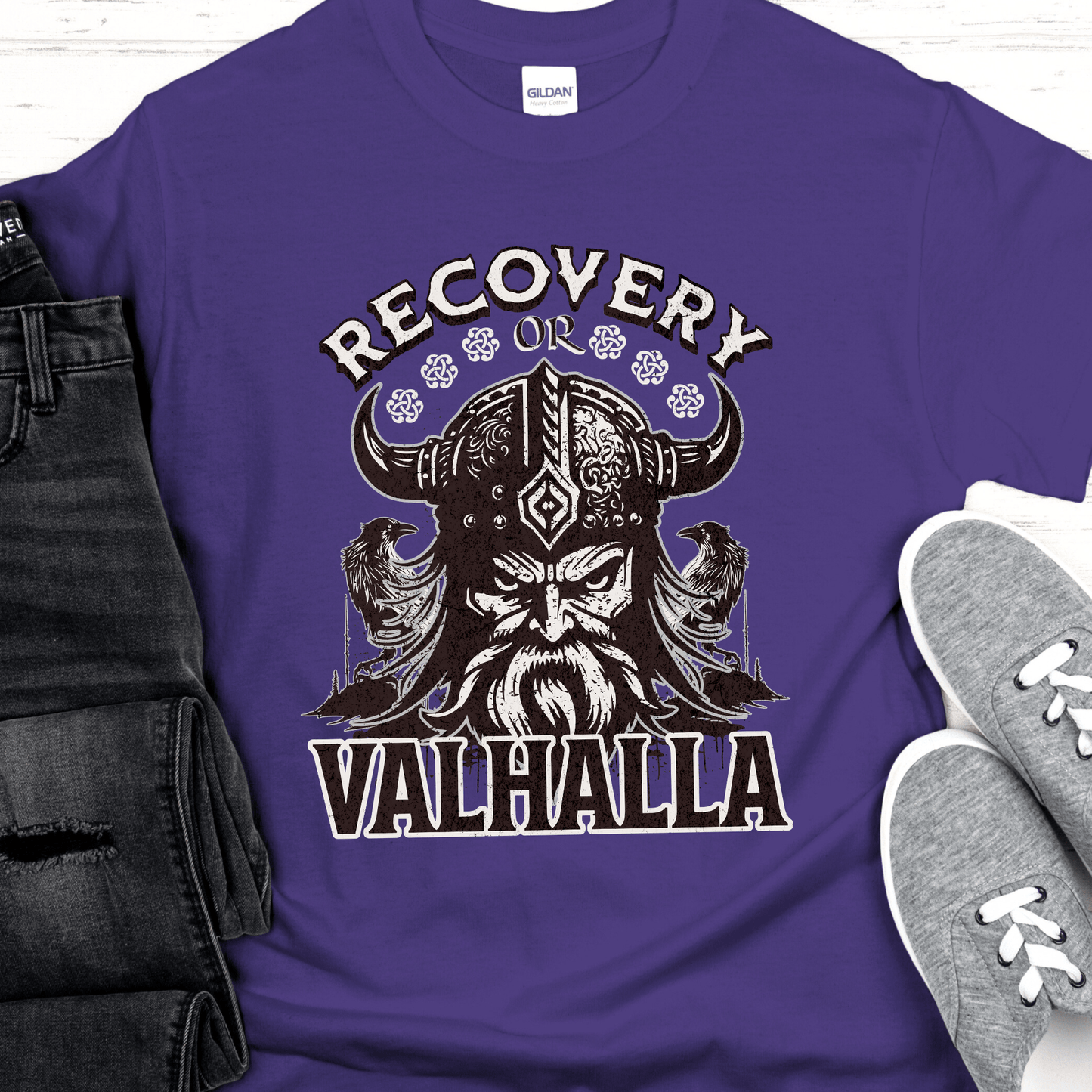 Recovery T-Shirt | Inspiring Sobriety | Recovery or Valhalla