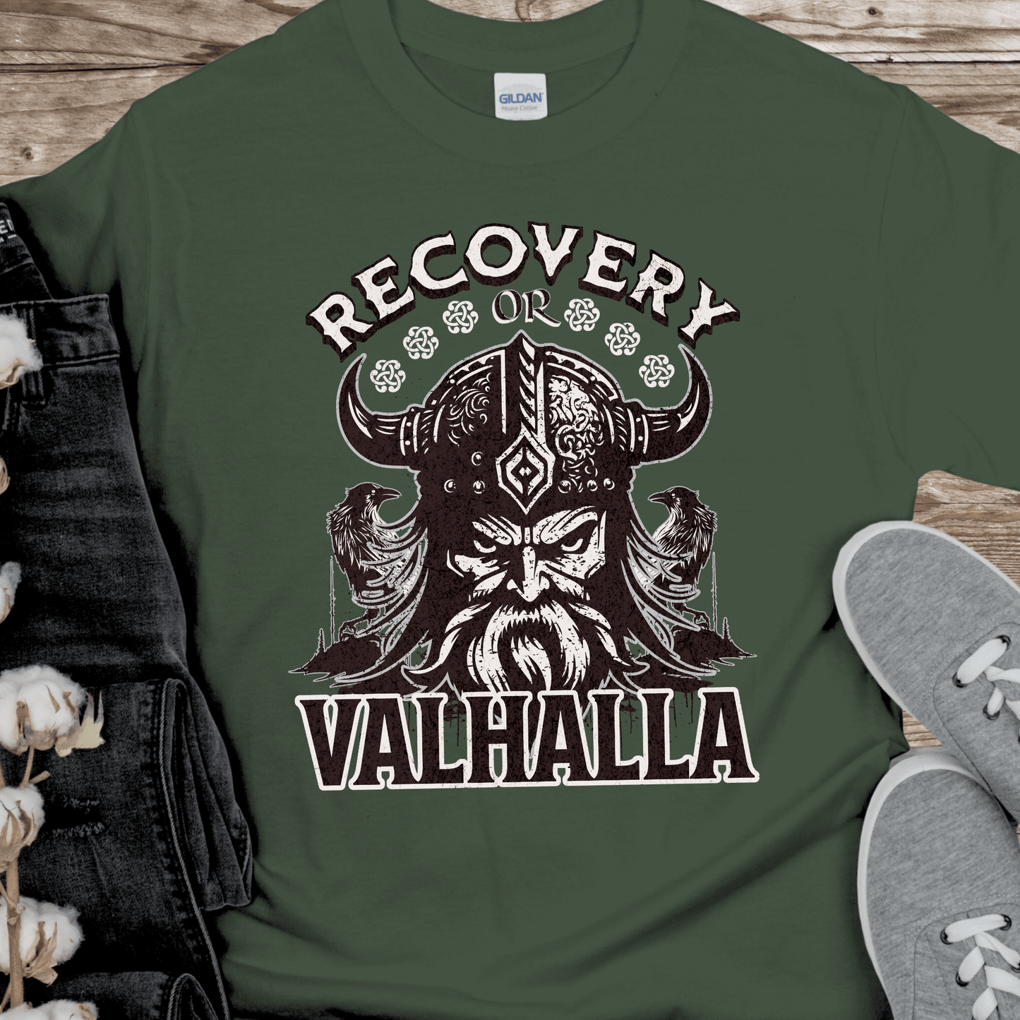 Recovery T-Shirt | Inspiring Sobriety | Recovery or Valhalla