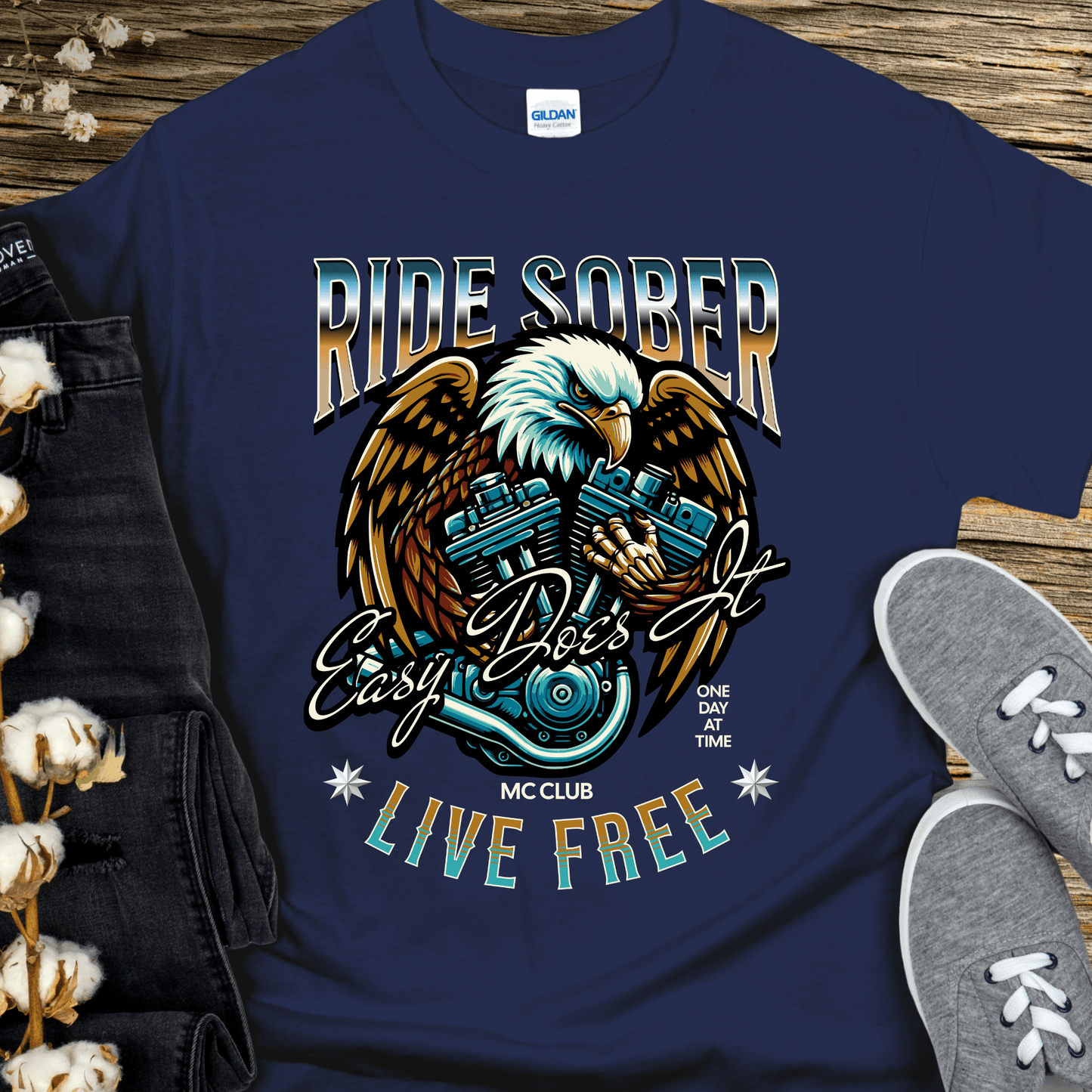 Recovery T-Shirt | Inspiring Sobriety | Ride Sober, Live Free